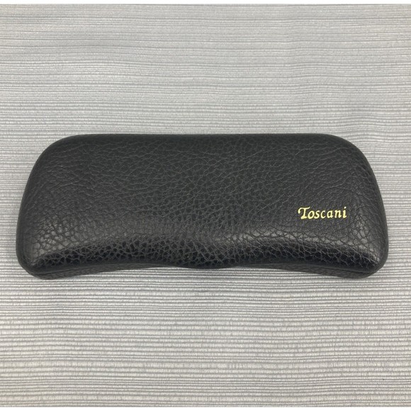 Toscani Pebbled Black Hard Clamshell Eyeglasses Sunglasses Case - Picture 2 of 8
